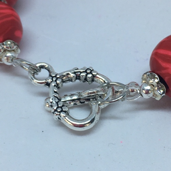 Unique Handmade Polymer Clay Bead Bracelet - Picture 3 of 5